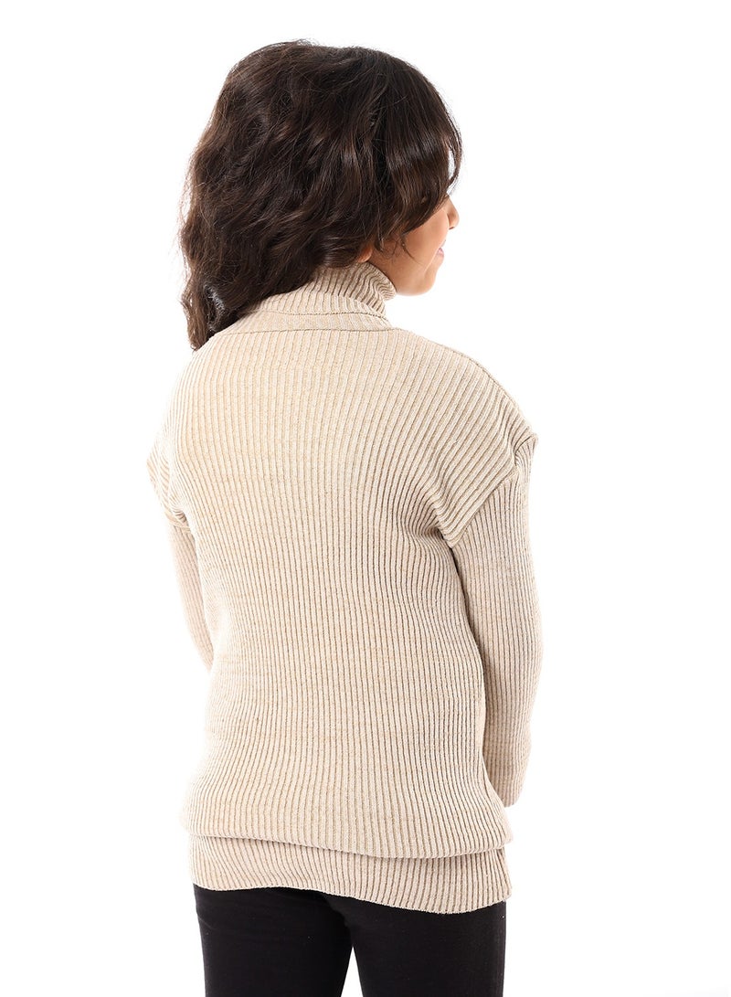 سيزار هاي كول صوف بناتي برقبة عالية - Image 4