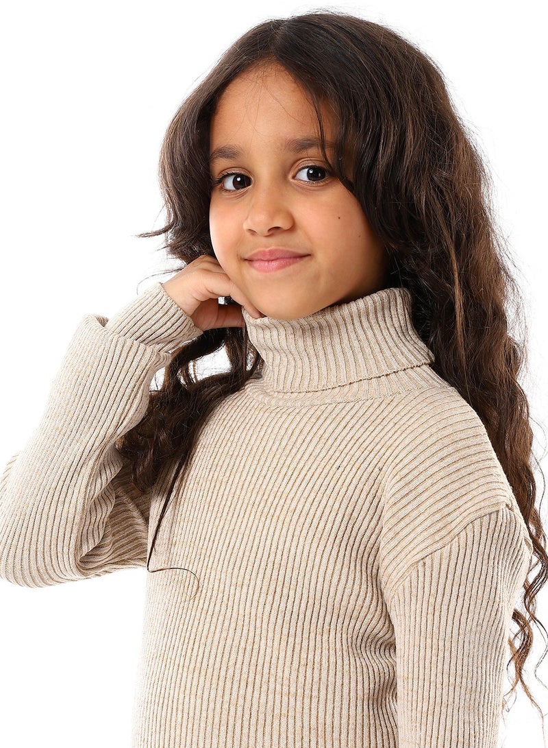 سيزار هاي كول صوف بناتي برقبة عالية - Image 3