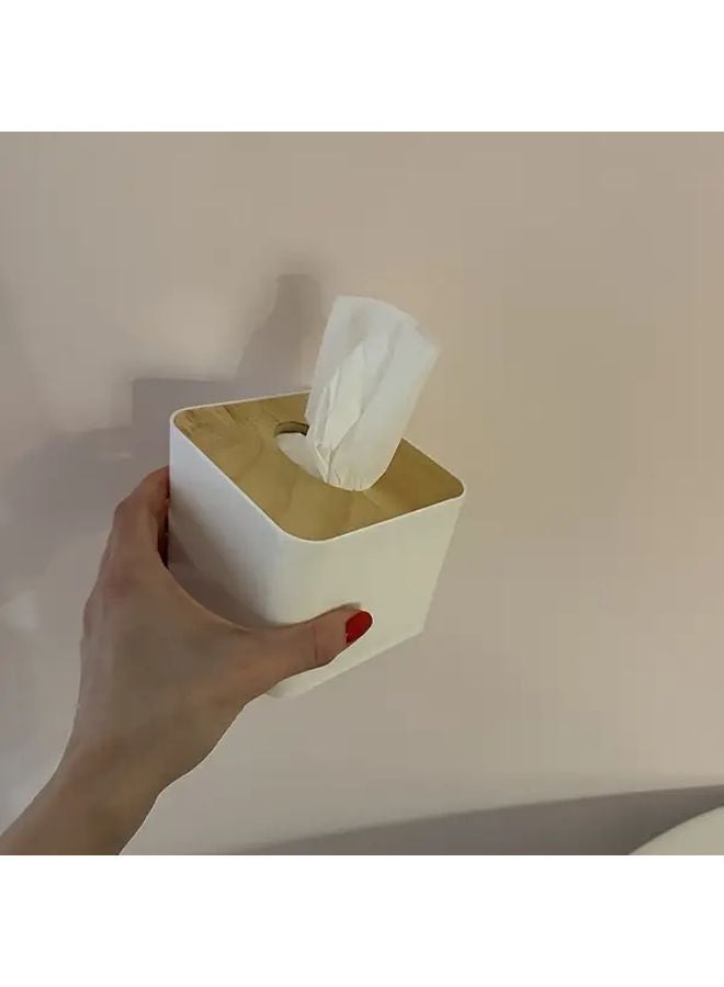 حامل مناديل أسود مع غطاء وموزع مناديل لتخزين المكتب - Image 4