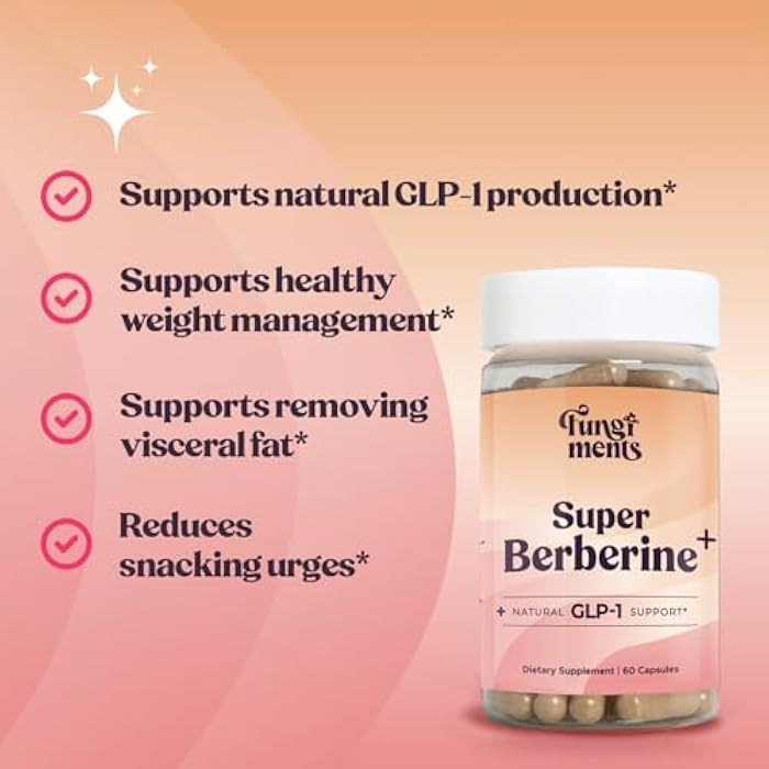 Fungiments Super Berberine – Natural Herbal Weight Loss & Metabolic Health Supplement – Supports Blood Sugar Glucose & Metabolism Aid – Vegan Gut Friendly with Mushroom – Men & Women – 60 Capsules - Image 2