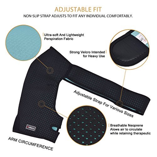 Hueglo Left Shoulder Brace for Women Men Rotator Cuff,Adjustable Shoulder Support for Shoulder Pain Relief，Dislocated AC Joint,Labrum Tear,Sprain,Soreness, Tendinitis,Shoulder Support Strap - Image 5