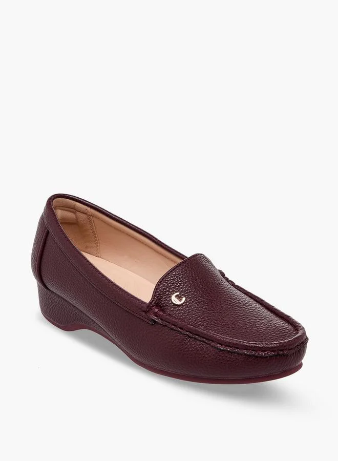 Le Confort Women Textured Wedge Heel Loafers