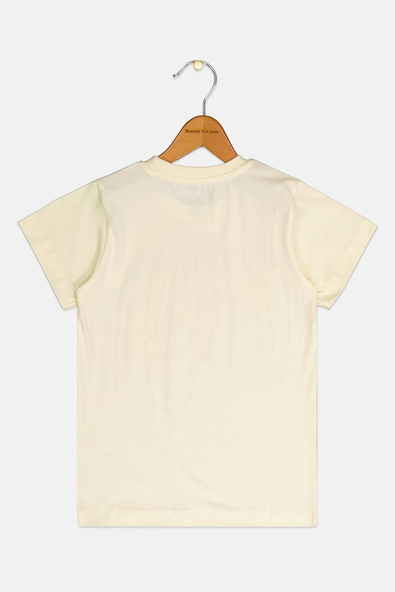 Disney Princess Toddlers Girl Short Sleeve Graphic T Shirt, Light Yellow - Image 2