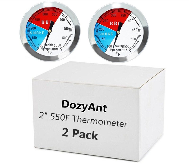 DOZYANT مقياس حرارة للشواء 2 بوصة 2 قطع لمشواة الفحم ومقياس حرارة المدخن - Image 3