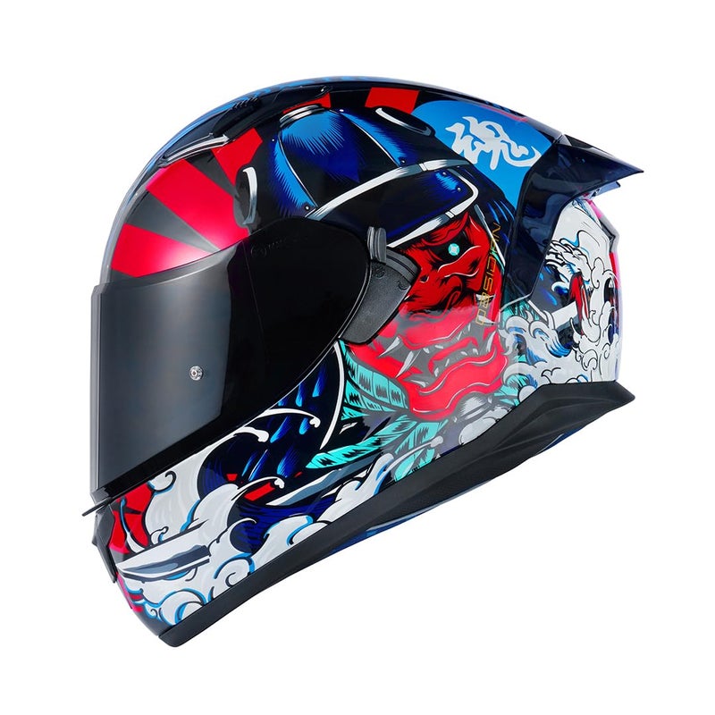 HAX Obsidian Full Face Dual Visor Adult Motorcycle Helmet for Motorbike Street Bike with Pinlock Ready DOT Approved Samurai Red S - Image 3