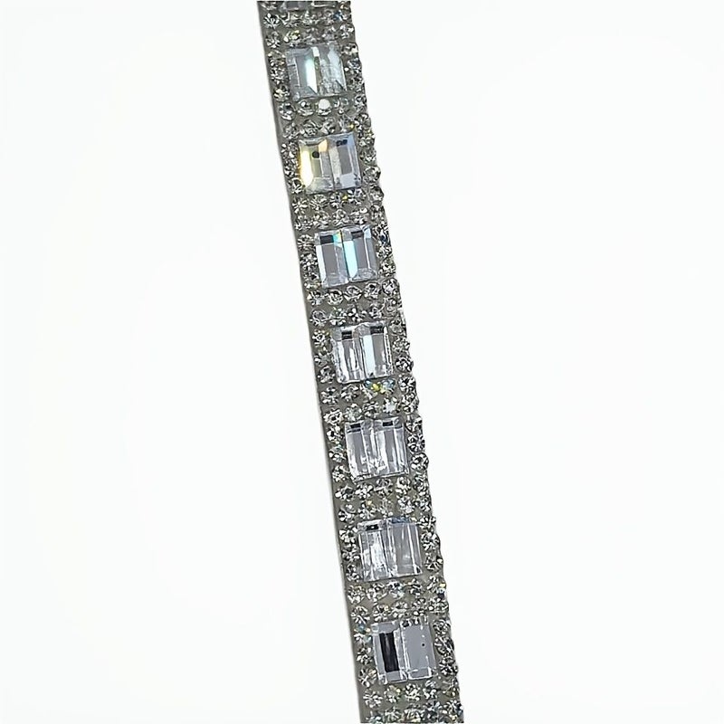 Self Adhesive Rhinestone Strip Silvery White 36in Long For Jewelry Car Sticker - Image 3