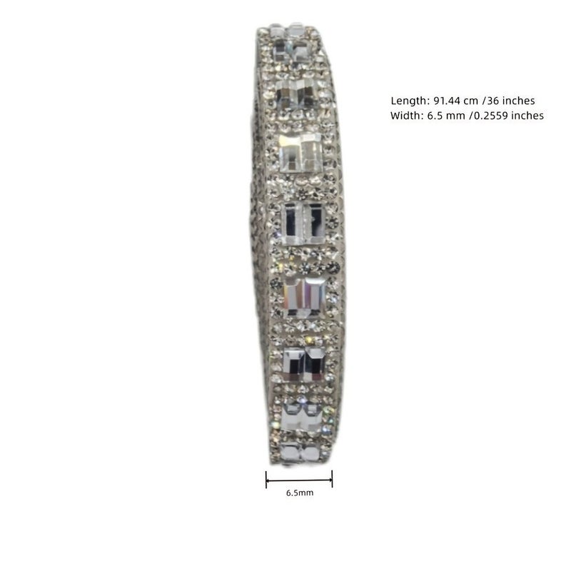 Self Adhesive Rhinestone Strip Silvery White 36in Long For Jewelry Car Sticker - Image 2