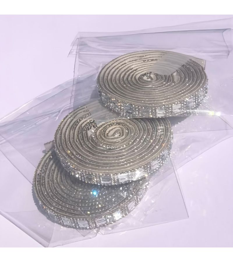 Self Adhesive Rhinestone Strip Silvery White 36in Long For Jewelry Car Sticker - Image 5