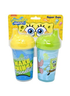 Cudlie Baby Boy 2 Pack 10 Oz Hard Spout Sippy Cup For Toddler, Sponge Bob  - Image 2