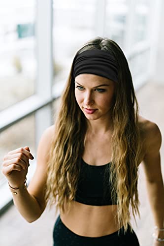 Huachi Wide Headbands for Women Black Stylish Head Wraps Boho Thick Hairbands Large African Sport Yoga Turban Headband Hair Accessories (Pack of 4) - Image 4
