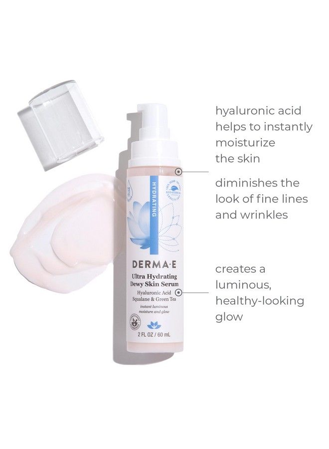 derma-e Derma E Ultra Hydrating Dewy Skin Serum  Moisturizing Facial Treatment With AntiAging Squalane Hyaluronic Acid And Ceramides To Smooth And Replenish 2 Fl Oz - Image 3