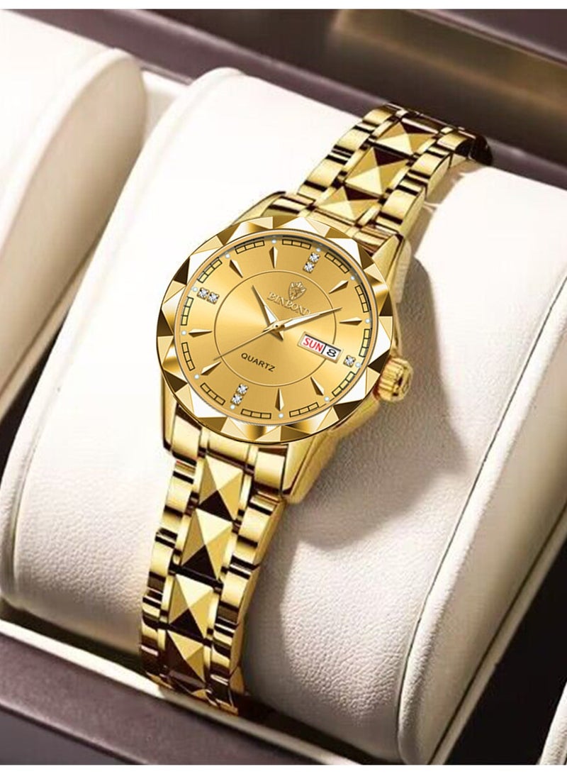 BINBOND Watch For Couple Roman Scale Men's and Women's Watch Top Luxury Stainless steel Quartz Couple Set Pair Watch Fashion Business Calendar Waterproof Wrist Watch Valentine's Day Gifts for Your Lover Men's Watches Ladies Watches - Image 5
