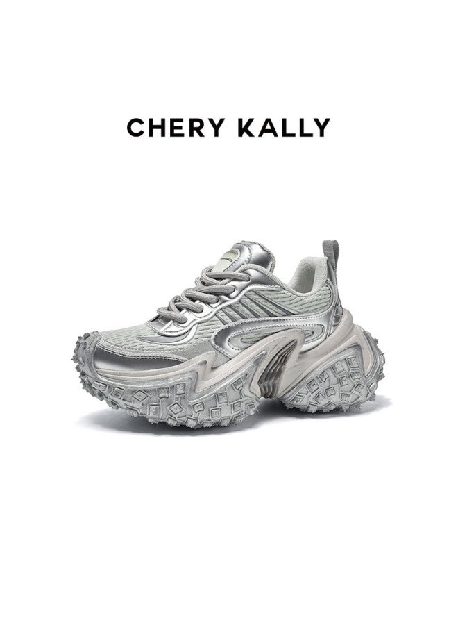 Chery Kally Women's Dad Shoes, Classic New Style, Women's Casual Thick-soled Heightening Shoes, Distressed Dirty Shoes, 4124 - Image 3