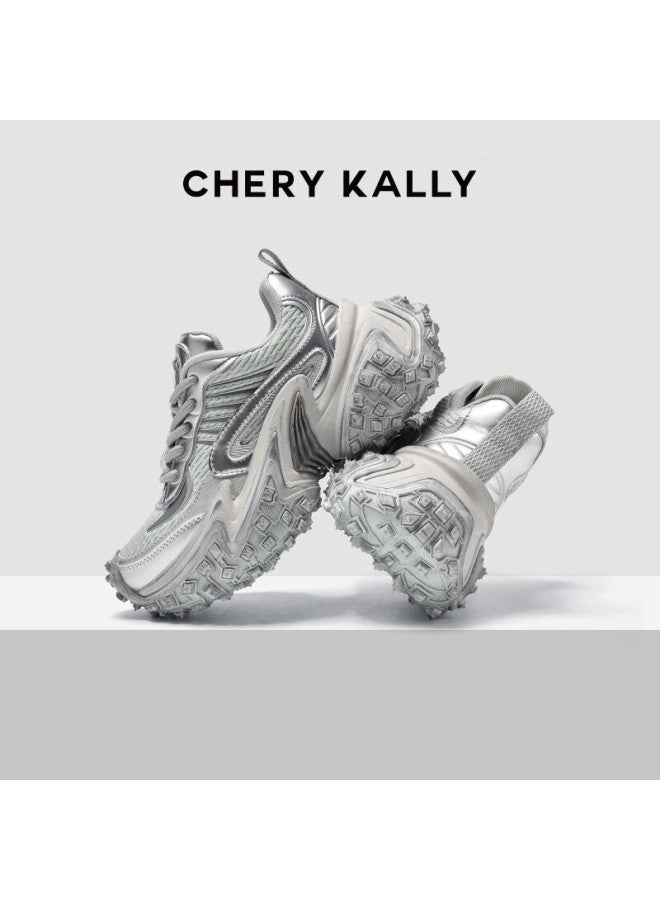 Chery Kally Women's Dad Shoes, Classic New Style, Women's Casual Thick-soled Heightening Shoes, Distressed Dirty Shoes, 4124 - Image 2