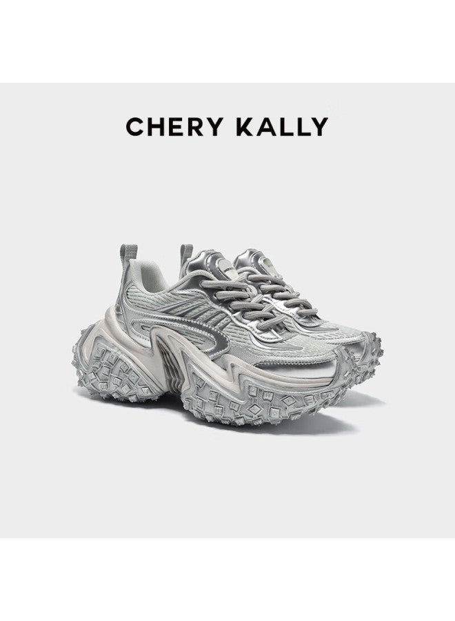 Chery Kally Women's Dad Shoes, Classic New Style, Women's Casual Thick-soled Heightening Shoes, Distressed Dirty Shoes, 4124 - Image 4