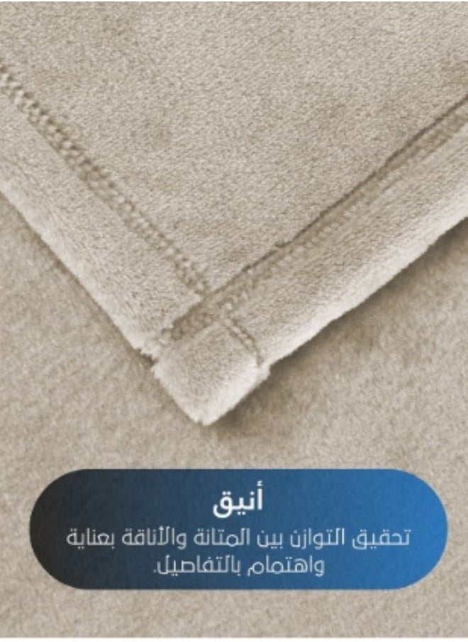 سمارت هوم بطانية شتوية خفيفة ناعمة ودافئة بملمس حريري مريح ، بطانيه سرير نفرين بمقاس ٢٢٠X٢٤٠ سم ووزن ٢ كجم , بطانية بطبقة مزدوجة فائقة النعومة مصنوعة من مواد عالية الجودة  - Image 3