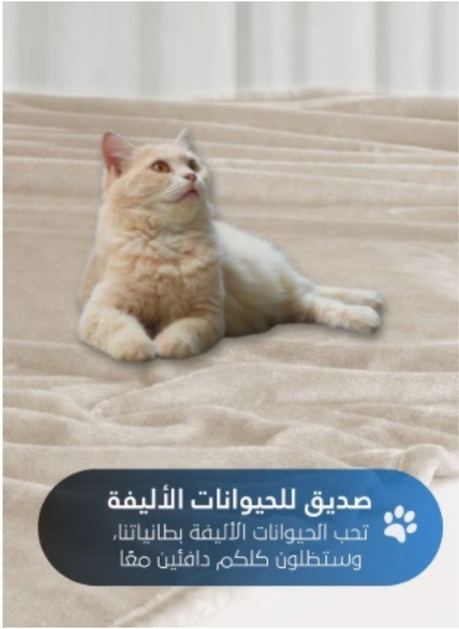 سمارت هوم بطانية شتوية خفيفة ناعمة ودافئة بملمس حريري مريح ، بطانيه سرير نفرين بمقاس ٢٢٠X٢٤٠ سم ووزن ٢ كجم , بطانية بطبقة مزدوجة فائقة النعومة مصنوعة من مواد عالية الجودة  - Image 4