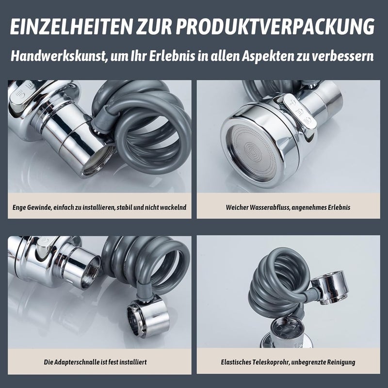 DS ENTERPRISE 360Rotatable Swivel Faucet Filter Shower Extender Head With Hose Connector Aerator Movable Tap Extension Replacement Sprayer Watersaving Filter Fuvaro Bubbler Nozzle For KitchenBathroom Sink - Image 4
