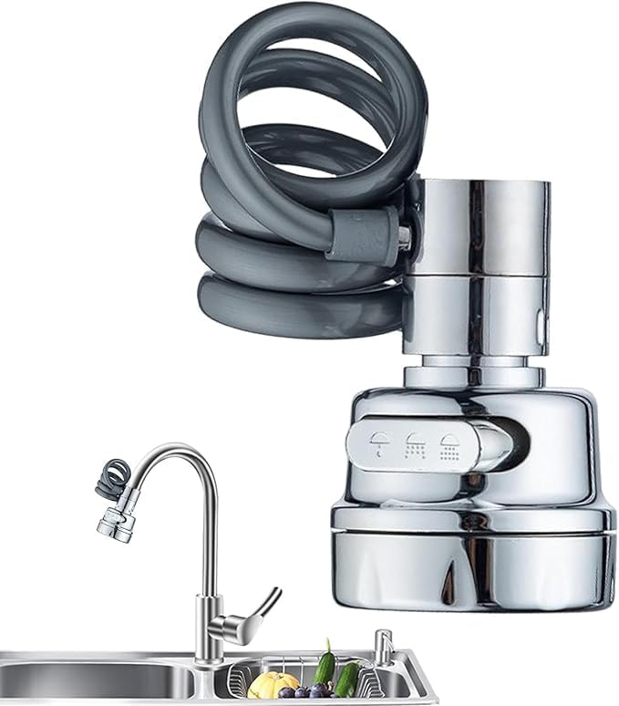 DS ENTERPRISE 360Rotatable Swivel Faucet Filter Shower Extender Head With Hose Connector Aerator Movable Tap Extension Replacement Sprayer Watersaving Filter Fuvaro Bubbler Nozzle For KitchenBathroom Sink - Image 1