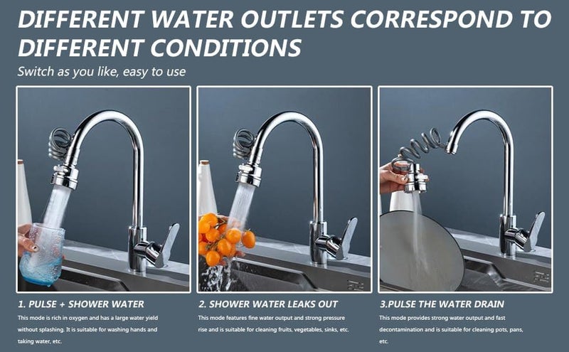 DS ENTERPRISE 360Rotatable Swivel Faucet Filter Shower Extender Head With Hose Connector Aerator Movable Tap Extension Replacement Sprayer Watersaving Filter Fuvaro Bubbler Nozzle For KitchenBathroom Sink - Image 5