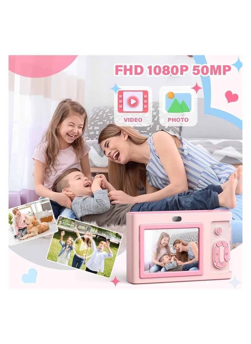 General Digital Camera, FHD 1080P Kids Camera with 32GB Card, 2.4 Inch Screen, 8x Zoom Stabilization, 32MP Compact Small Dot Up Camera for Teen Girls Boy Adult Gifts  - Image 3