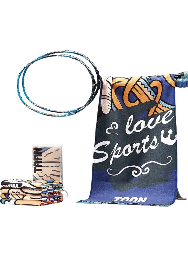 Taan Sports Towel, Trendy Design, For Badminton, Tennis, Swimming, Fitness, Sweat-Absorbing Fiber Towel, Soft And Breathable, Sk26 - Image 1