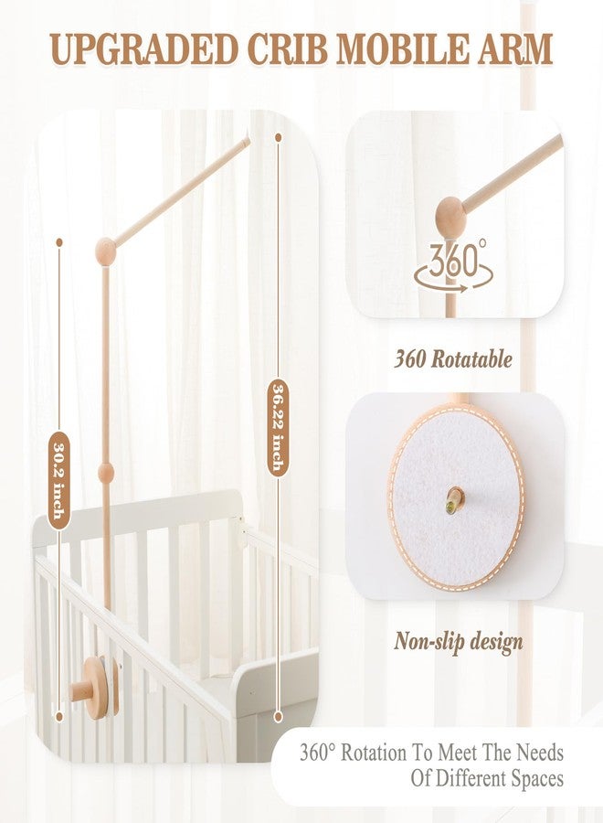 let's make Baby Crib Mobile Arm - 36 Inch Wooden Mobile Arm Upgraded Adjustable Mobile Holder for Crib Mobile Hanger Baby Crib Attachment Nursery Decor - Image 3