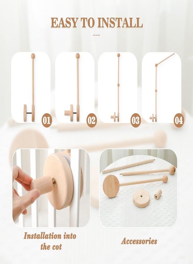 let's make Baby Crib Mobile Arm - 36 Inch Wooden Mobile Arm Upgraded Adjustable Mobile Holder for Crib Mobile Hanger Baby Crib Attachment Nursery Decor - Image 4
