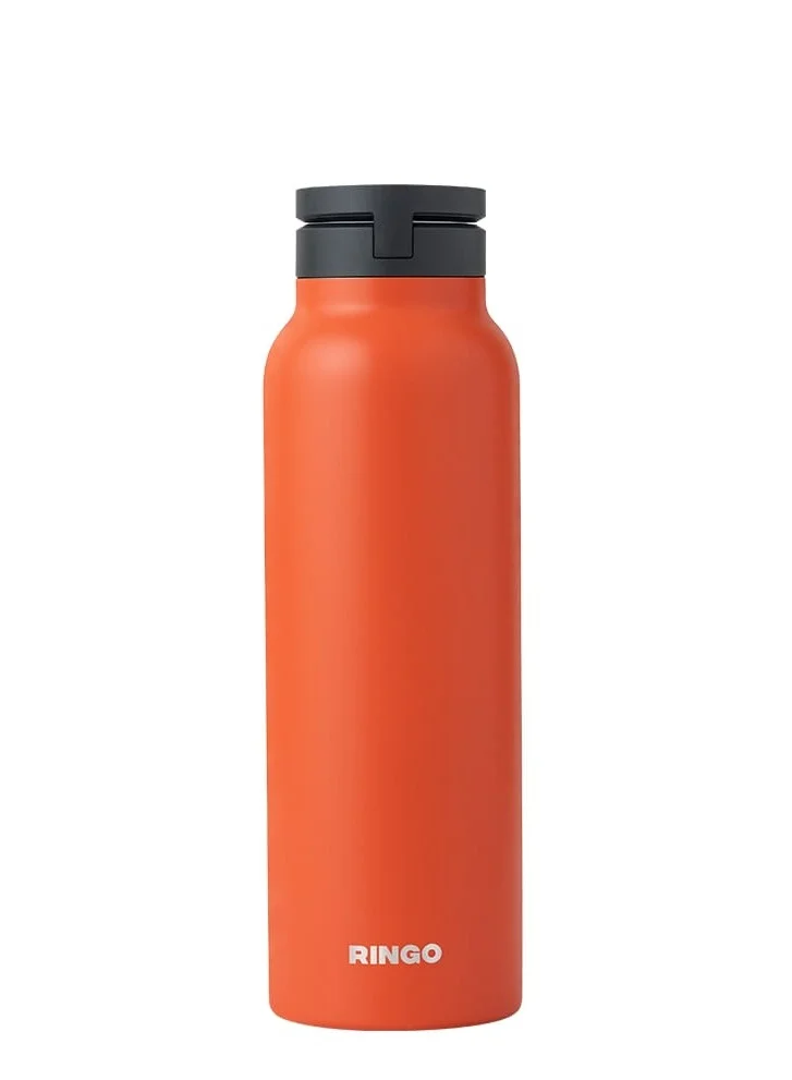 Ringo Water Bottle 32Oz + Free Magnetic Booster Ring | Stainless Steel Hydration Bottle w/ Integrated MagSafe Phone Mount, 12Hrs Hot/24Hrs Cold, BPA-Free , Works w/ All Devices Android & iOS - Orange