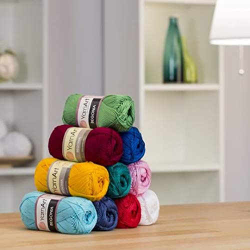 YarnArt 20 Skein Yarnart Begonia Yarn, 100% Mercerized Cotton, Each 1.76 Oz (50g) / 185 Yrds (169m), Fine Sport: 2 - Image 3