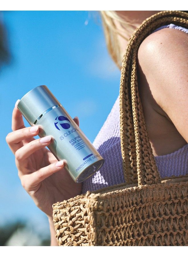 iS CLINICAL كريم واقي شمس إكليبس SPF 50+ أكسيد الزنك كريم شمس ملون خفيف غير دهني لمسة نهائية مطفية للوجه - Image 4