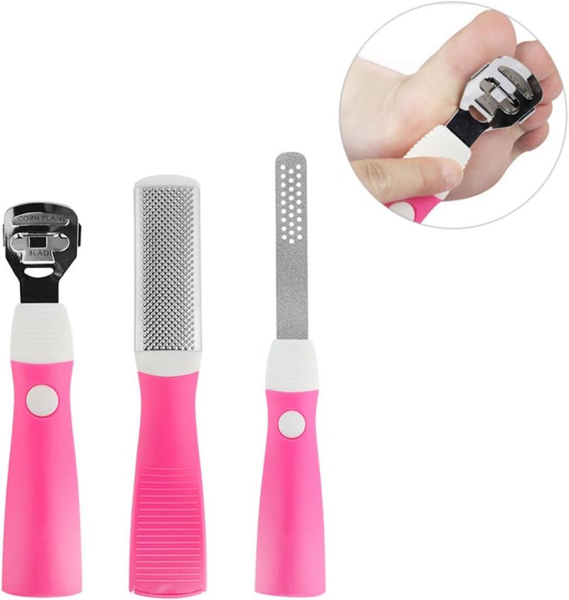 Foot Dead Skin Remover Pedicure Set with Multi-Purpose Foot File Callus Exfoliator Tools for Men and Women Professional Home Use Pink Kit - Image 5