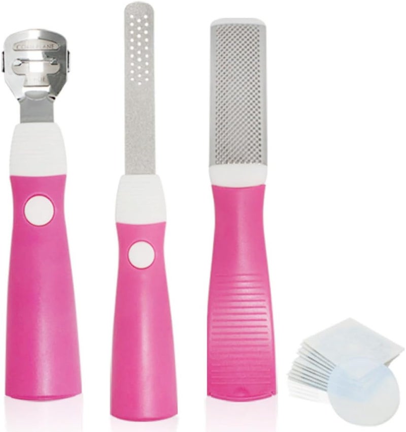Foot Dead Skin Remover Pedicure Set with Multi-Purpose Foot File Callus Exfoliator Tools for Men and Women Professional Home Use Pink Kit - Image 4