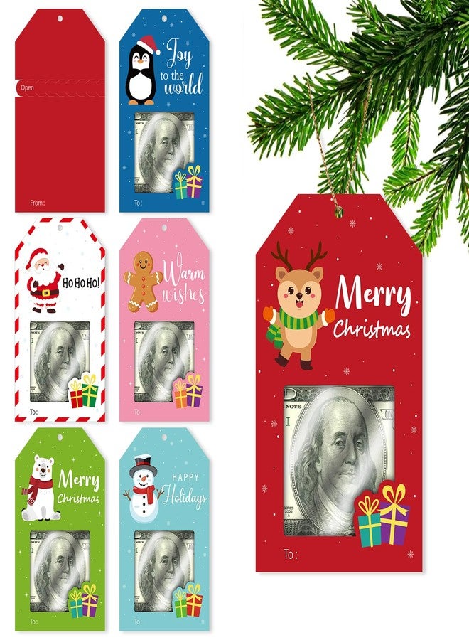 Yewfold 6 Pcs Money Holders for Cash Card Zip-Open Money Gift Holder Cash Envelopes for Holiday Party Home Decor - Image 1