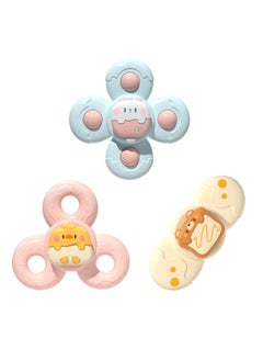 Baby Suction Cup Spinning Educational Toy Spinning Top Fun Bathing Early Education Toy (Dessert Suction Cup Spinning Three-Piece Set)