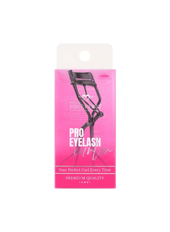 Forever52 Professional Stainless Steel Eyelash Curler with Silicone Pad, Black