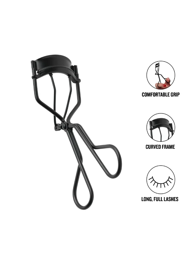 Forever52 Professional Stainless Steel Eyelash Curler with Silicone Pad, Black