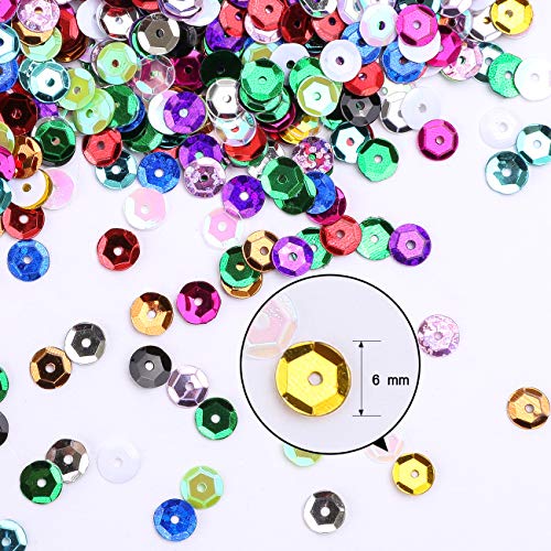 Naler 2200 Pieces 6MM AB White Iridescent Loose Cup Sequins, Iridescent Spangles for Sewing Embroidery, Crafts,Wedding, Christmas, Easter Decorations - Image 2