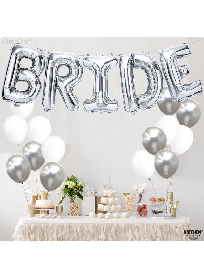 KATCHON Bride Balloons Silver - 16 Inch | Bachelorette Party Decorations | Silver Bride Balloons Bachelorette for Bridal Shower Decorations | Bridal Shower balloons - Image 5
