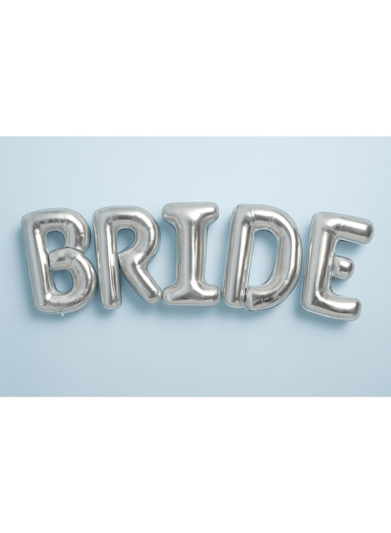 KATCHON Bride Balloons Silver - 16 Inch | Bachelorette Party Decorations | Silver Bride Balloons Bachelorette for Bridal Shower Decorations | Bridal Shower balloons - Image 1