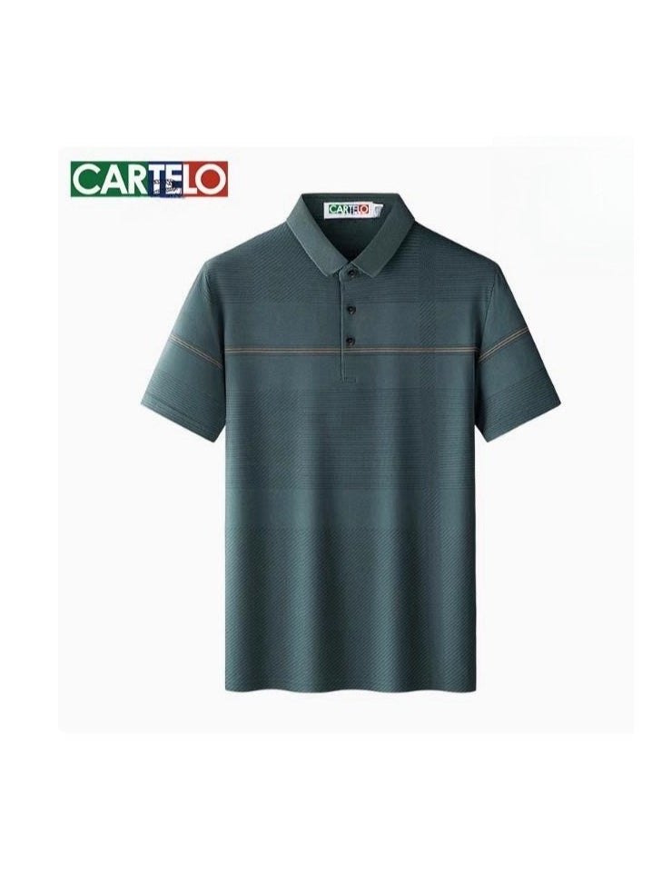 CARTELO Men's Loose And Breathable Short Sleeved T-Shirt Polo Shirt  - Image 1