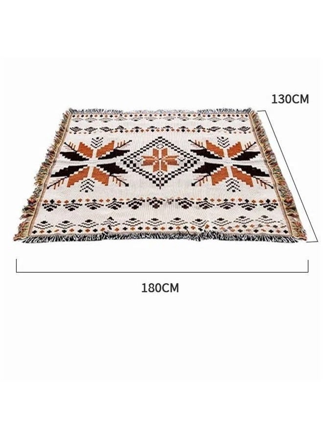 Sofa Throw Blanket,Bohemian Geometric Tassel Woven Sofa Blanket For Bedroom Recliner,Moisture Proof Picnic Mat For Outdoor,130x180cm  - Image 4