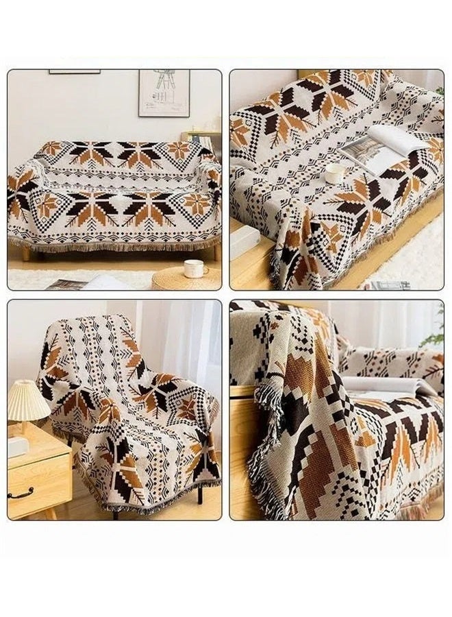Sofa Throw Blanket,Bohemian Geometric Tassel Woven Sofa Blanket For Bedroom Recliner,Moisture Proof Picnic Mat For Outdoor,130x180cm  - Image 3