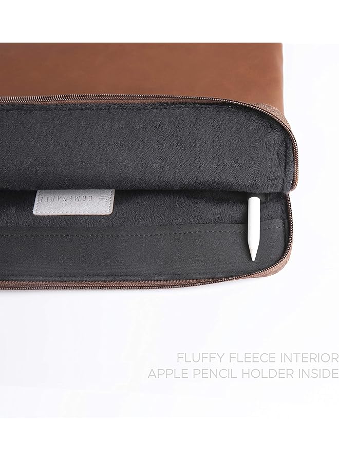 كومفيابل جراب تابلت متوافق مع ايباد برو 11 انش M4 الجيل الرابع والثالث 2022 2021 ايباد اير 11 انش M2 2024 2022 ولوحة مفاتيح سحرية ذكية مع حامل قلم وحقيبة جلدية من البولي يوريثان مقاومة للماء وحافظة رفيعة باللون البني - Image 2