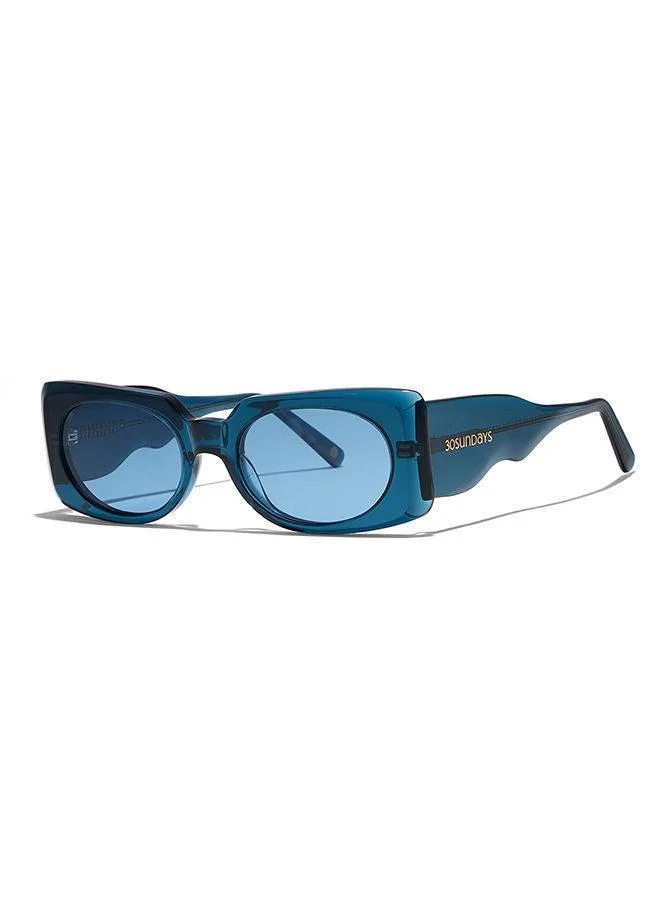 30Sundays 30Sundays PIPER,Women Sunglasses, Rectangle Sunglasses, UV Protection: UV400 (Blue,Blue)