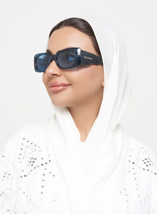 30Sundays 30Sundays PIPER,Women Sunglasses, Rectangle Sunglasses, UV Protection: UV400 (Blue,Blue)