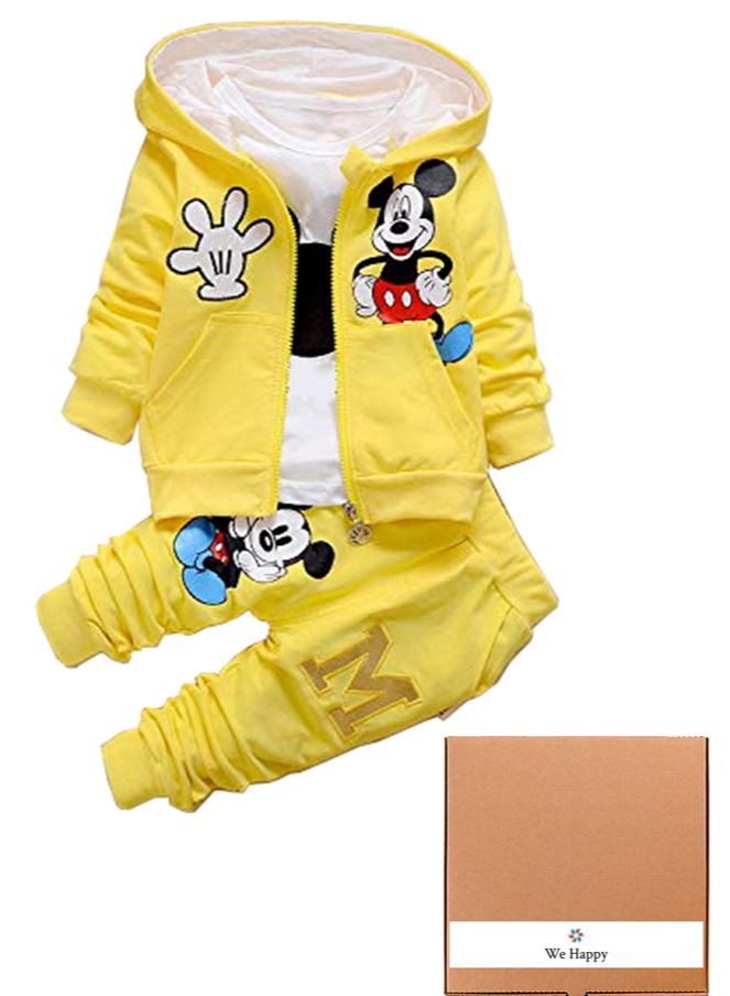 We Happy Mouse 3pcs Hooded Jacket T-shirt Pant Boys Girls Fancy Costume Dress  - Image 1