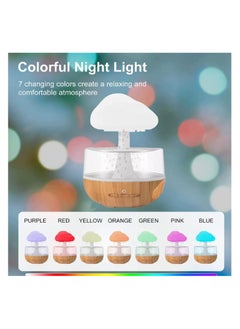 BUYCO Raining Cloud Night Light Aromatherapy Essential Oil Diffuser Micro Humidifier Desk Fountain Bedside Sleeping Relaxing Mood Water Drop Sound White  - Image 4