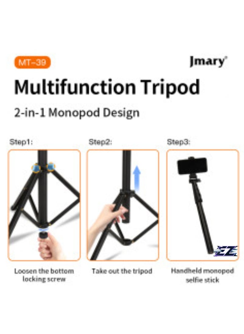 ELTRAZONE Aluminum Extendable Cell Phone Tripod Stand with Selfie Stick Tripod & Phone Clip - Adjustable, Lightweight & Sturdy, Perfect for Vlogging, Selfies & Live Streaming - Image 4