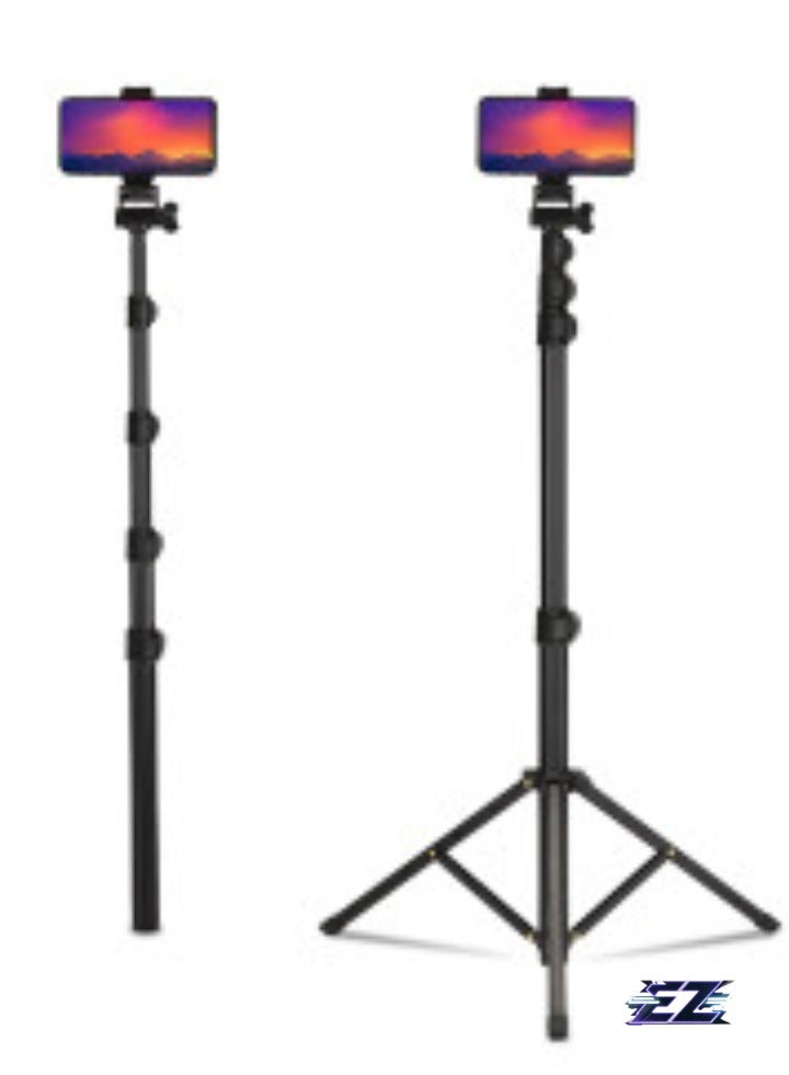ELTRAZONE Aluminum Extendable Cell Phone Tripod Stand with Selfie Stick Tripod & Phone Clip - Adjustable, Lightweight & Sturdy, Perfect for Vlogging, Selfies & Live Streaming - Image 1